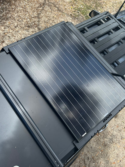 ENERDRIVE SOLAR PANEL - 150W MONO SQUAT BLACK FRAME + LOW PROFILE RACK