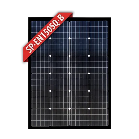 ENERDRIVE SOLAR PANEL - 150W MONO SQUAT BLACK FRAME + LOW PROFILE RACK